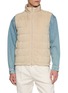 BRUNELLO CUCINELLI Detachable Hood Padded Suede Leather Down Vest