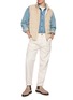 Figure View - Click To Enlarge - BRUNELLO CUCINELLI - Detachable Hood Padded Suede Leather Down Vest