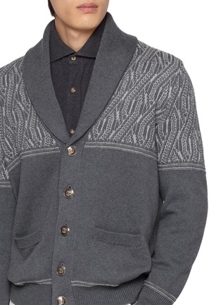  - BRUNELLO CUCINELLI - Shawl Collar Cotton Gauze Knit Cardigan