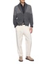 Figure View - Click To Enlarge - BRUNELLO CUCINELLI - Shawl Collar Cotton Gauze Knit Cardigan