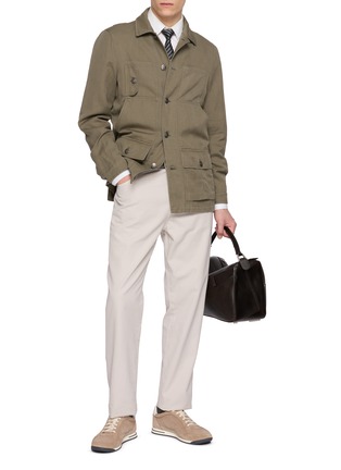 Figure View - Click To Enlarge - BRUNELLO CUCINELLI - Structured Canvas Field Jacket