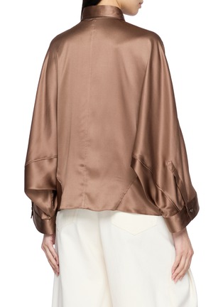 Back View - Click To Enlarge - BRUNELLO CUCINELLI - Long Sleeve Satin Shirt