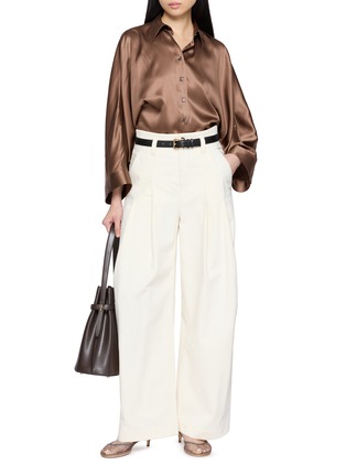 Figure View - Click To Enlarge - BRUNELLO CUCINELLI - Long Sleeve Satin Shirt