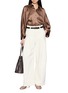 Figure View - Click To Enlarge - BRUNELLO CUCINELLI - Long Sleeve Satin Shirt