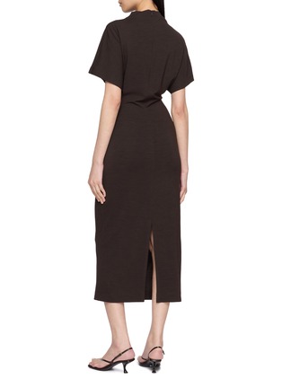 Back View - Click To Enlarge - BRUNELLO CUCINELLI - Belted Shift Midi Dress