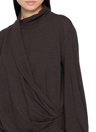  - BRUNELLO CUCINELLI - Draped Couture Wool Jersey Turtleneck Top