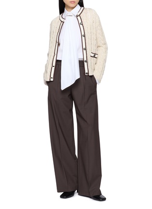 Figure View - Click To Enlarge - BRUNELLO CUCINELLI - Tropical Luxury Wide Leg Pants