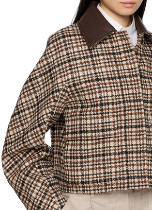  - BRUNELLO CUCINELLI - Leather Collar Chequered Jacket