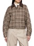 BRUNELLO CUCINELLI Leather Collar Chequered Jacket