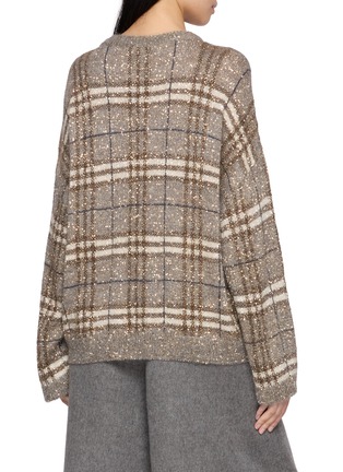 Back View - Click To Enlarge - BRUNELLO CUCINELLI - Sequin Chequered Knit Sweater