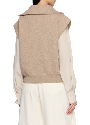 Back View - Click To Enlarge - BRUNELLO CUCINELLI - Zip Up Cap Sleeve Cardigan