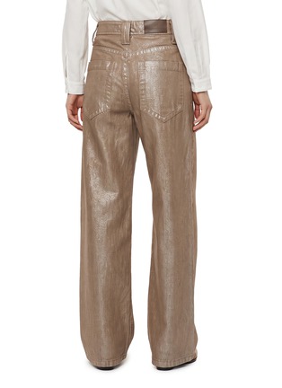 Back View - Click To Enlarge - BRUNELLO CUCINELLI - Metallic Finish Wide Leg Denim Jeans