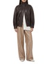 Figure View - Click To Enlarge - BRUNELLO CUCINELLI - Metallic Finish Wide Leg Denim Jeans