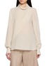 BRUNELLO CUCINELLI Long Sleeve Draped Scarf Neck Blouse