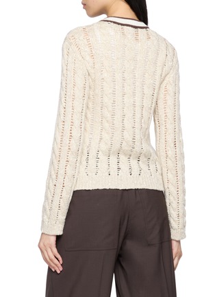 Back View - Click To Enlarge - BRUNELLO CUCINELLI - Openwork Cable Knit Cardigan