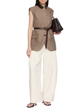 Figure View - Click To Enlarge - BRUNELLO CUCINELLI - Belted Houndstooth Gilet