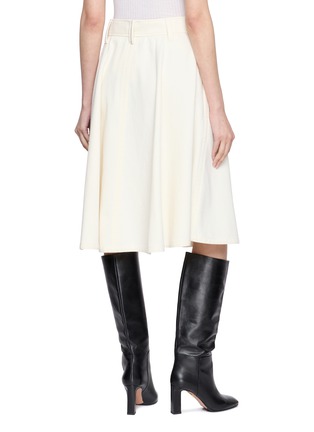 Back View - Click To Enlarge - BRUNELLO CUCINELLI - Cotton Wool Flared Skirt