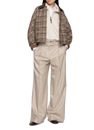 Figure View - Click To Enlarge - BRUNELLO CUCINELLI - Wide Leg Sparkling Pants