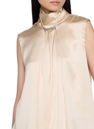  - BRUNELLO CUCINELLI - Sleeveless Crystal Bar High Neck Top