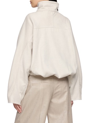 Back View - Click To Enlarge - BRUNELLO CUCINELLI - High Neck Fluid Wool Double Jacket