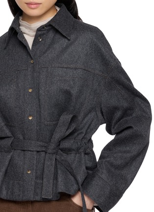  - BRUNELLO CUCINELLI - Cropped Belted Wool Shirt Jacket