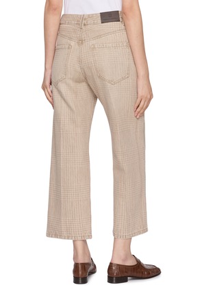 Back View - Click To Enlarge - BRUNELLO CUCINELLI - Straight Leg Fringed Crop Light Wash Jeans