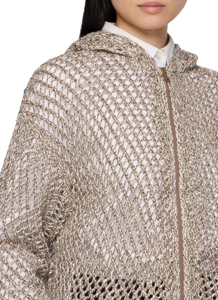  - BRUNELLO CUCINELLI - Sparkling Open Knit Hooded Cardigan