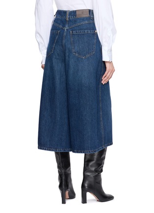 Back View - Click To Enlarge - BRUNELLO CUCINELLI - Wide Leg Authentic Denim Cropped Pants