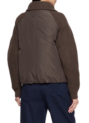 Back View - Click To Enlarge - BRUNELLO CUCINELLI - High Neck Knit Sleeve Down-Filled Jacket