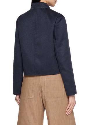 Back View - Click To Enlarge - BRUNELLO CUCINELLI - Beaver Cropped Cashmere Coat
