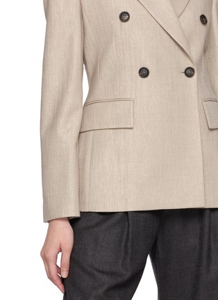  - BRUNELLO CUCINELLI - Double Breasted Sparkling Wool Twill Suit Jacket