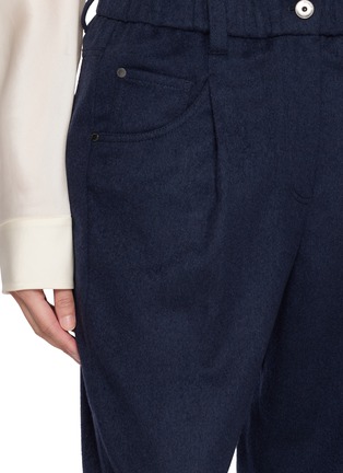  - BRUNELLO CUCINELLI - Elasticated Waist Tapered Wool Suiting Pants
