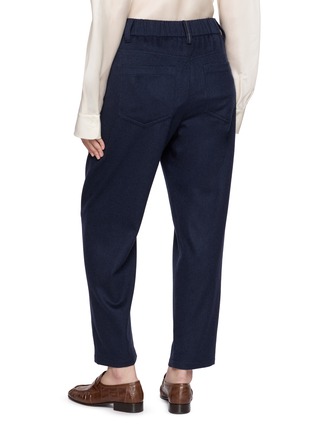 Back View - Click To Enlarge - BRUNELLO CUCINELLI - Elasticated Waist Tapered Wool Suiting Pants