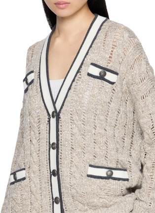  - BRUNELLO CUCINELLI - Sequin Open Knit Cardigan