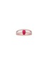 LC COLLECTION JEWELLERY 18K Rose Gold Diamond Ruby Ring — Size US 7