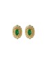 LC COLLECTION JEWELLERY Oval 18K Gold Diamond Emerald Earrings