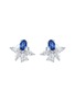 LC COLLECTION JEWELLERY Floral 18K White Gold Diamond Blue Sapphire Earrings