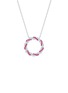 LC COLLECTION JEWELLERY Circle 18K White Gold Diamond Ruby Necklace