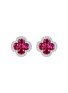 LC COLLECTION JEWELLERY Floral 14K White Gold Diamond Ruby Earrings
