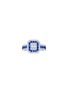 LC COLLECTION JEWELLERY 18K White Gold Diamond Blue Sapphire Ring — Size US 7