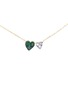 LC COLLECTION JEWELLERY Double Heart 14K Gold Diamond Emerald Necklace