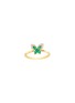 LC COLLECTION JEWELLERY Butterfly 18K Gold Diamond Emerald Ring — US 7