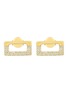 LC COLLECTION JEWELLERY Open Rectangle 18K Gold Diamond Earrings