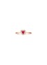 LC COLLECTION JEWELLERY Heart 18K Rose Gold Diamond Ruby Ring — US 7