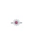 LC COLLECTION JEWELLERY 18K White Gold Diamond Ruby Ring — US 7