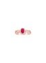 LC COLLECTION JEWELLERY 18K Rose Gold Diamond Ruby Ring — US 7