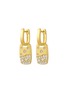 LC COLLECTION JEWELLERY Textured 18K Gold Diamond Drop Hoop Earrings