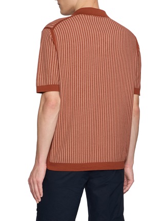 Back View - Click To Enlarge - PIACENZA 1733 - Sailor Ribbed Knit Cotton Polo Shirt