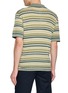 Back View - Click To Enlarge - PIACENZA 1733 - Striped Silk Linen Polo Shirt