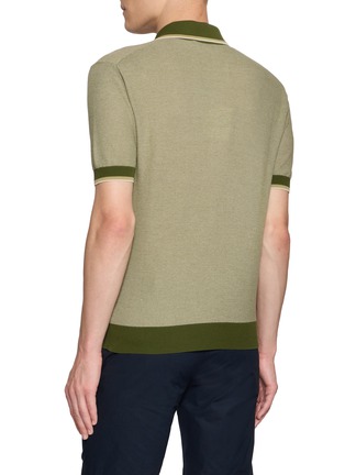 Back View - Click To Enlarge - PIACENZA 1733 - Contrast Trim Cotton Polo Shirt